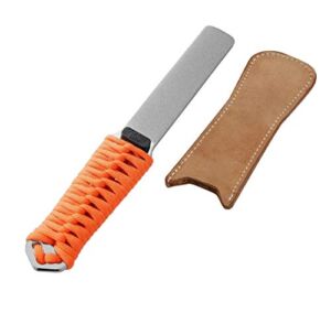 SHARPAL 181N Dual-Grit Diamond Sharpening Stone File with Leather Strop, Tool Sharpener for Sharpening Knife, Axe, Hatchet, Lawn Mower Blade, Garden Shears, Chisels, Spade, Drills and All Blade Edge