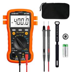 BTMETER BT-39K DVOM Multimeter with Case, 4000 Count Volt Ohm Amp Meter Autoranging DMM for AC/DC Current, Voltage, Resistance Frequency Tester, with NCV, Continuity, Diode, Auto Backlight