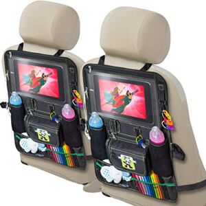 2 Pack Backseat Car Organizer for Kids, Babies and Toddlers, with Tablet Holder by iPad Touch Screen, Fit to Baby Stroller, Large Storage, Kick Mat, Back Seat Protector, Organizer eBook by Cartik™