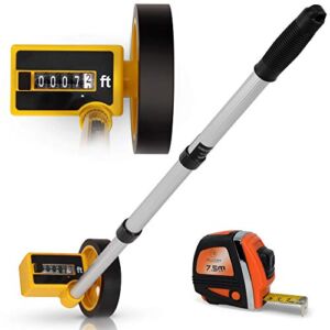 Scuddles Measuring Wheel Distance Measuring Wheel Measures Up to 10,000 in Feet Includes A Bonus 25 Feet Tape Measure Perfect for Yards Lawns Or Any Surface