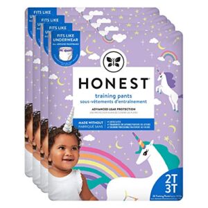 The Honest Company Toddler Training Pants | Unicorns | 2T/3T | 104 Count | Eco-Friendly | Underwear-Like Fit | Stretchy Waistband & Tearaway Sides | Perfect for Potty Training