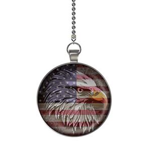 Gotham Decor American Eagle on Antique Flag Ceiling Fan/Light Pull Pendant with Chain