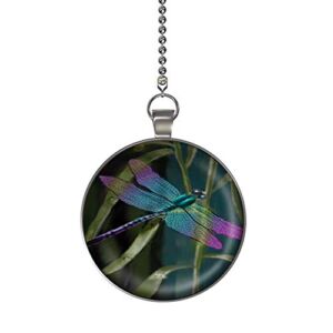 Gotham Decor Colorful Dragonfly Ceiling Fan/Light Pull Pendant with Chain
