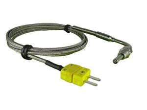 Exposed Tip Exhaust Gas Temperature Sensors (EGT) Thermocouple K Type Probe with 90° Bend Probe, 1/8” NPT Compression Fittings & 3.3 ft Lead