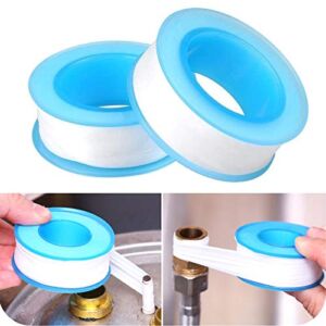 Teflon Tape, Thread Seal Tapes，PTFE Thread Seal Tape for Plumbers Sealant Tape for Leak Water Pipe Thread 1/2 inch x 500 inch (2 Pack/White)