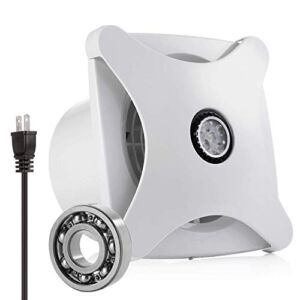 Bathroom Exhaust Fan, HG POWER 6 Inch Extractor Fan with LED Light Garage Ventilation Fan for Kitchen Bedroom Office Ceiling & Wall Mount