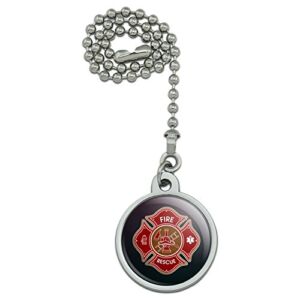 GRAPHICS & MORE Firefighter Fire Rescue Maltese Cross Ceiling Fan and Light Pull Chain