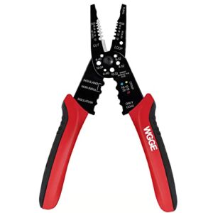 WGGE WG-015 Professional 8-inch Wire Stripper / wire crimping tool, Wire Cutter, Wire Crimper, Cable Stripper, Wiring Tools and Multi-Function Hand Tool.