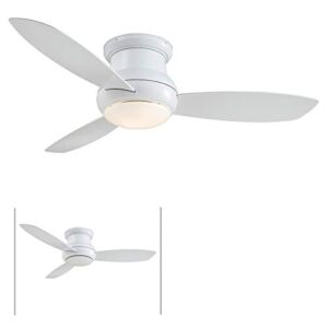 Minka-Aire F474L-WH Concept II 52 Inch 3 Blade Outdoor Ceiling Fan Close to Ceiling with Integrated 14W LED Light in White Finish