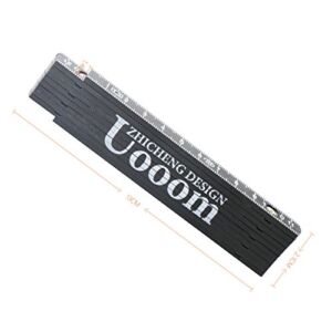 UOOOM 1m Folding Ruler Metric Ruler Measure Tool (Black)
