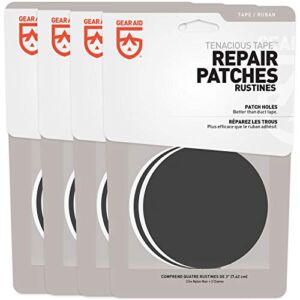 GEAR AID Tenacious Tape Repair Patches for Jackets, Tents, Outdoor Gear and Technical Fabrics, 3” Rounds, 2.5” and 1.5” Hex Shapes, Color and Size Options