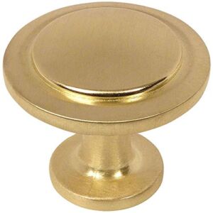 10 Pack – Cosmas 5560BB Brushed Brass Cabinet Hardware Round Knob – 1-1/4″ Diameter
