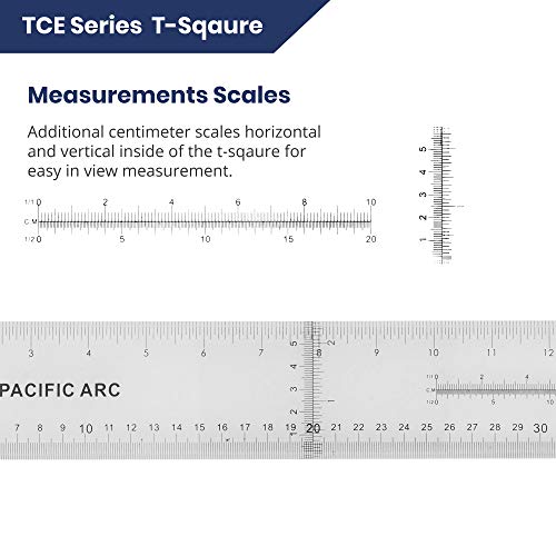 Pacific Arc 36 Inch T Square, Traditional Acrylic Graduated in Inch and Metric, Detachable Head | The Storepaperoomates Retail Market - Fast Affordable Shopping