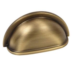 10 Pack – Cosmas 4310BAB Brushed Antique Brass Cabinet Hardware Bin Cup Drawer Handle Pull – 3″ Inch (76mm) Hole Centers