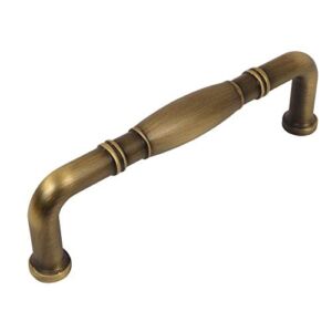 10 Pack – Cosmas 4313-96BAB Brushed Antique Brass Cabinet Hardware Handle Pull – 3-3/4″ (96mm) Hole Centers