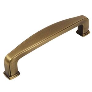 10 Pack – Cosmas 4389BAB Brushed Antique Brass Modern Cabinet Hardware Handle Pull – 3″ Inch (76mm) Hole Centers