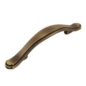 10 Pack – Cosmas 8816BAB Brushed Antique Brass Cabinet Hardware Handle Pull – 3″ Inch (76mm) Hole Centers