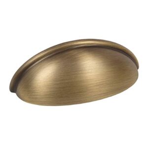 25 Pack – Cosmas 783BAB Brushed Antique Brass Cabinet Hardware Bin Cup Drawer Cup Pull – 3″ Inch (76mm) Hole Centers