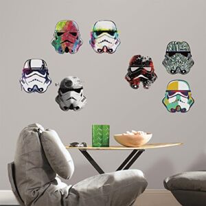 RoomMates RMK3591SCS Star Wars Artistic Storm Trooper Heads Peel and Stick Wall Decals,Multicolor