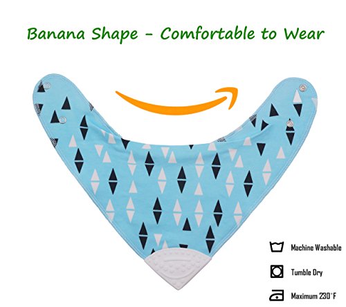 Baby & Toddler Bandana Teething Bib with BPA-Free Silicone Teether and Adjustable Snap for Boys and Girls, (5-Pack) | The Storepaperoomates Retail Market - Fast Affordable Shopping