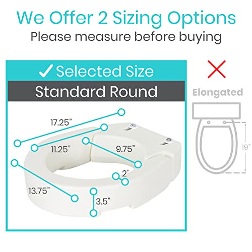 Vive Toilet Seat Riser – Raised Elevated Handle (Easy Clean) for Seniors, Elderly, Handicapped – Medical Handicap Bathroom Safety Recovery Height Chair Cushion Bowl Cover, Tall High Portable Extender | The Storepaperoomates Retail Market - Fast Affordable Shopping