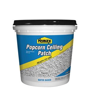Homax Ready-to-Use Popcorn Ceiling Patch Texture – Covers up to 1 sq ft, White, 1 Quart