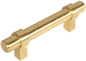 5 Pack – Cosmas 161-3BB Brushed Brass Euro Style Cabinet Bar Handle Pull – 3″ Inch (76mm) Hole Centers