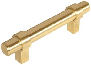 10 Pack – Cosmas 161-3BB Brushed Brass Euro Style Cabinet Bar Handle Pull – 3″ Inch (76mm) Hole Centers