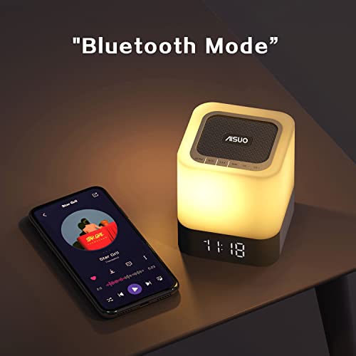 Aisuo Night Light-5 in 1 Bedside Lamp with Bluetooth Speaker, 12/24H Digital Calendar Alarm Clock, Touch Control, Support TF and SD Card, Music Player, Gift for Girls Boys Teens. | The Storepaperoomates Retail Market - Fast Affordable Shopping