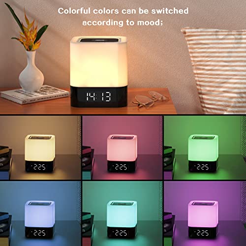 Aisuo Night Light-5 in 1 Bedside Lamp with Bluetooth Speaker, 12/24H Digital Calendar Alarm Clock, Touch Control, Support TF and SD Card, Music Player, Gift for Girls Boys Teens. | The Storepaperoomates Retail Market - Fast Affordable Shopping
