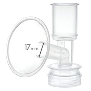 Maymom Breast Shield Flange Compatible with Ameda Breast Pumps Purely Yours, Finesse, NOT for Ameda MYA(17 mm, X-Small, 1-Piece)