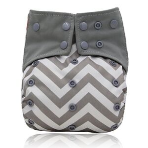 Baby Charcoal Bamboo All-in-one AIO Baby Cloth Diaper One Size Fit 10-35 Lbs (Y101)