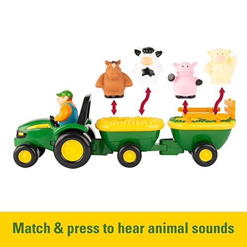 John Deere Animal Sounds Hayride Musical Tractor Toy — Musical Hayride and Farm Animal Toddler Toys— Includes Farmer Figure, Tractor, and 4 Farm Animals — Toys for Girls and Boys Ages 12 Months and Up | The Storepaperoomates Retail Market - Fast Affordable Shopping