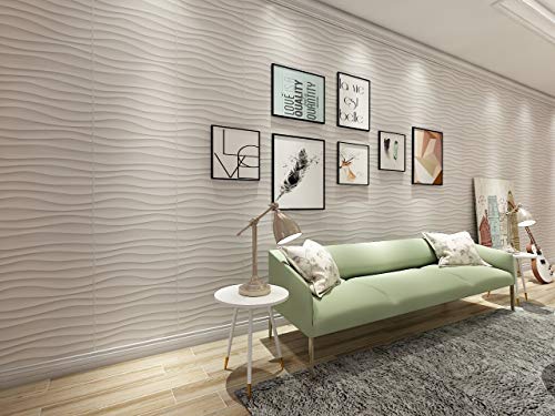 Art3d Plastic 3D Wall Panel PVC Wave Wall Design, White, 19.7″ x 19.7″ (12-Pack) | The Storepaperoomates Retail Market - Fast Affordable Shopping
