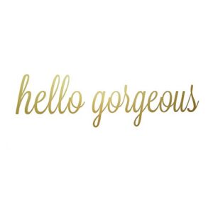 TOARTi Hello Gorgeous Wall Decor,Positive Mirror Decals,Inspirational Lettering Wall Sticker,Beautiful Gold Hello Gorgeous Vinyl Wall Decal for Women Bedroom Bathroom Home Decor