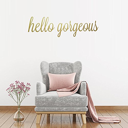 TOARTi Hello Gorgeous Wall Decor,Positive Mirror Decals,Inspirational Lettering Wall Sticker,Beautiful Gold Hello Gorgeous Vinyl Wall Decal for Women Bedroom Bathroom Home Decor | The Storepaperoomates Retail Market - Fast Affordable Shopping