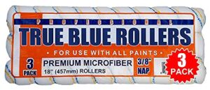 True Blue 18″ Professional Paint Roller Covers, Best for All Types of Paint (3, 3/8″ Nap)