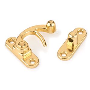 HIGHPOINT Hook Latch Small Polished Brass Plated 1-Piece with Screws
