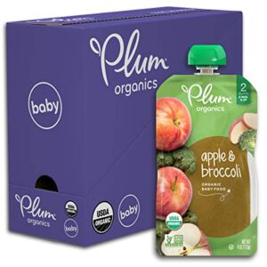 Plum Organics Stage 2 Organic Baby Food, Apple & Broccoli, 4 Ounce Pouch (Pack of 6)