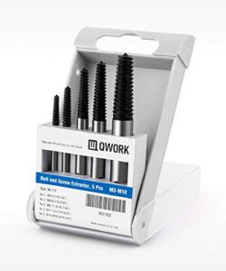 QWORK Screw Extractor Easy Out Damaged Bolt Extractor Kit Stripped Broken Screw Remover for M4-M18 (1/8″-3/4″)