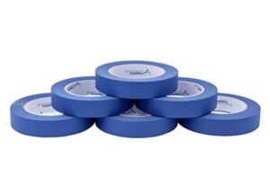6 Pack 0.94 Inch Blue Painters Tape, Medium Adhesive That Sticks Well but Leaves No Residue Behind, 60 Yards Length, 6 Rolls, 360 Total Yards