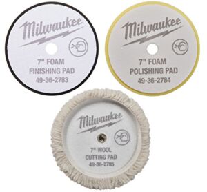 Polishing and Finishing Pad Kit 49-36-2783, 49-36-2784, 49-36-2785 for Milwaukee M18 Polisher (2738) 7″ inch – NEW