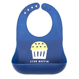 Bella Tunno Wonder Bib – Adjustable Silicone Baby Bibs for Boys, Durable and Waterproof BPA Free Silicone, Stud Muffin
