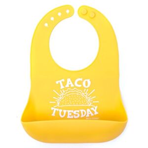 BELLA TUNNO Wonder Bib – Adjustable Silicone Baby Bibs for Girls & Boys, Durable and Waterproof BPA Free Silicone, Taco Tuesday