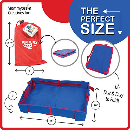 Fun N’ Fly Foldable Travel Tray – Blue Red Portable Durable Kids, Toddler, Baby Play Space and Snack Desk for Airplane Travel by FunnFly | The Storepaperoomates Retail Market - Fast Affordable Shopping