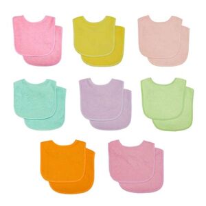 Neat Solutions Solid Colored Terry Feeder Bibs Girl, Multi, 16Count