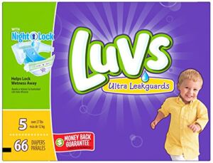 Luvs Diapers,Ultra Leakguards,Size 5 (Over 27 Lb), 66 Count