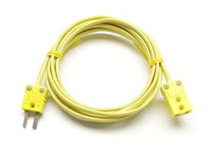 K-Type Thermocouple Extension Cable Wire with Miniature Mini Thermocouple Connectors 6 ft (= 2 Yard) Long