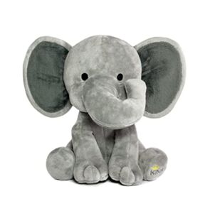 KINREX Elephant Stuffed Animals – Stuff Animal Plush Toy for Babies Girls Boys , Elephants Plushie Teddy Bear Toys for Birth Stats Baby Shower Infant Newborn Boy & Girl , Gray Measures 9 Inches