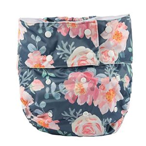 Sigzagor Teen Adult Cloth Diaper Nappy Reusable Washable for Disability (Floral)